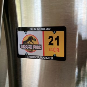 Jurassic Park License Plate Fridge Magnet Hi-Definition PRINT VIVID COLORS image 5