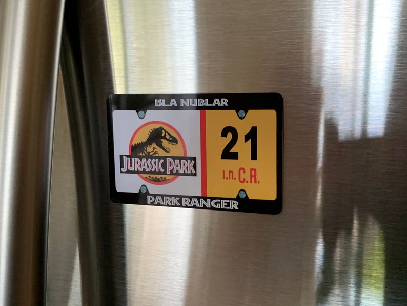 Jurassic Park License Plate Fridge Magnet Hi-Definition PRINT VIVID COLORS image 5