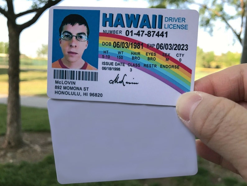 McLovin ID card from movie Superbad Ultra High Definition PRINT Free Stamp Shipping McLovin 1 SIDE PRINT