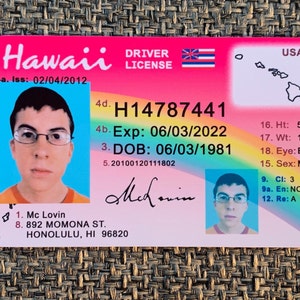Carteira de identidade McLovin do filme Superbad "Ultra" IMPRESSÃO em alta definição - Nova versão