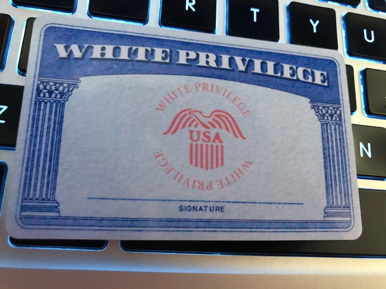 Official White / Black Privilege ID Card Thick Plastic ...