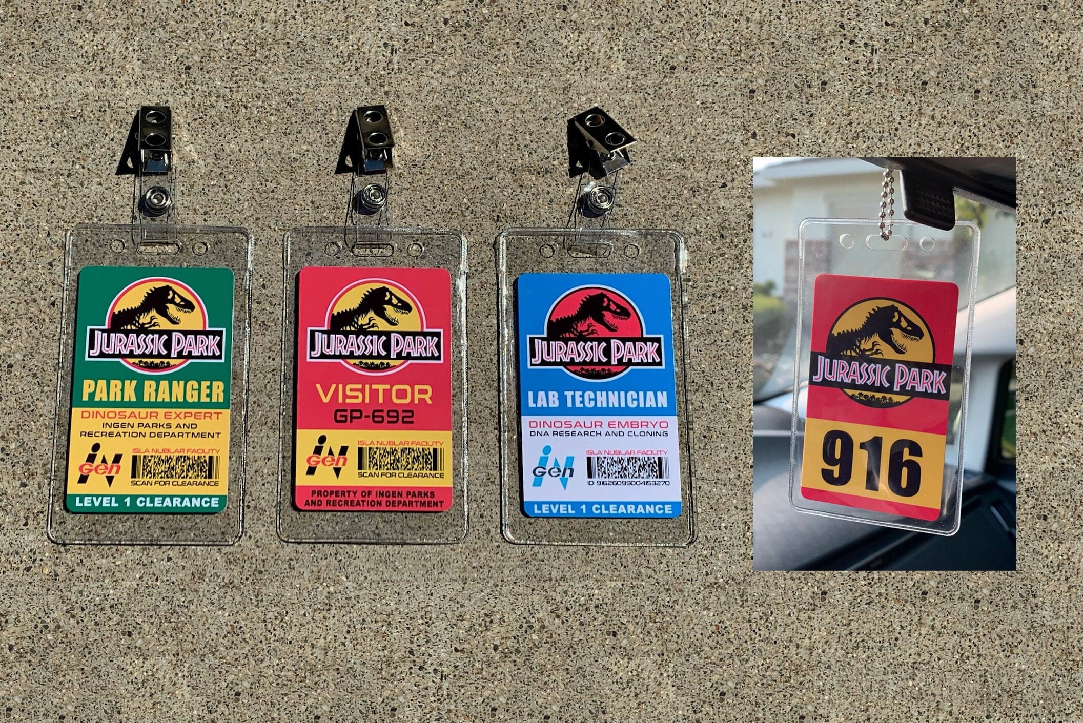 Jurassic Park Set Prop ID Badge: Lab Tech / Visitor / Park - Etsy