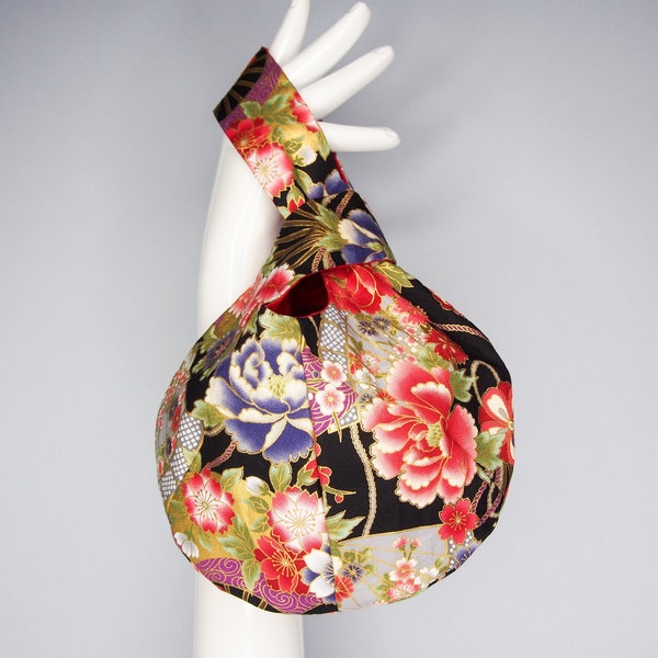 Petit sac noeud japonais - Sac floral doré - Sac unique - Cadeaux de luxe pour elle - Cadeaux pour elle - Accessoires de mariage