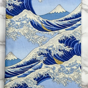 Japanese Cotton Book Sleeve Book Protector The Great Wave Pattern Mothers Day Gifts Readers Gifts Book Lovers Gift image 5