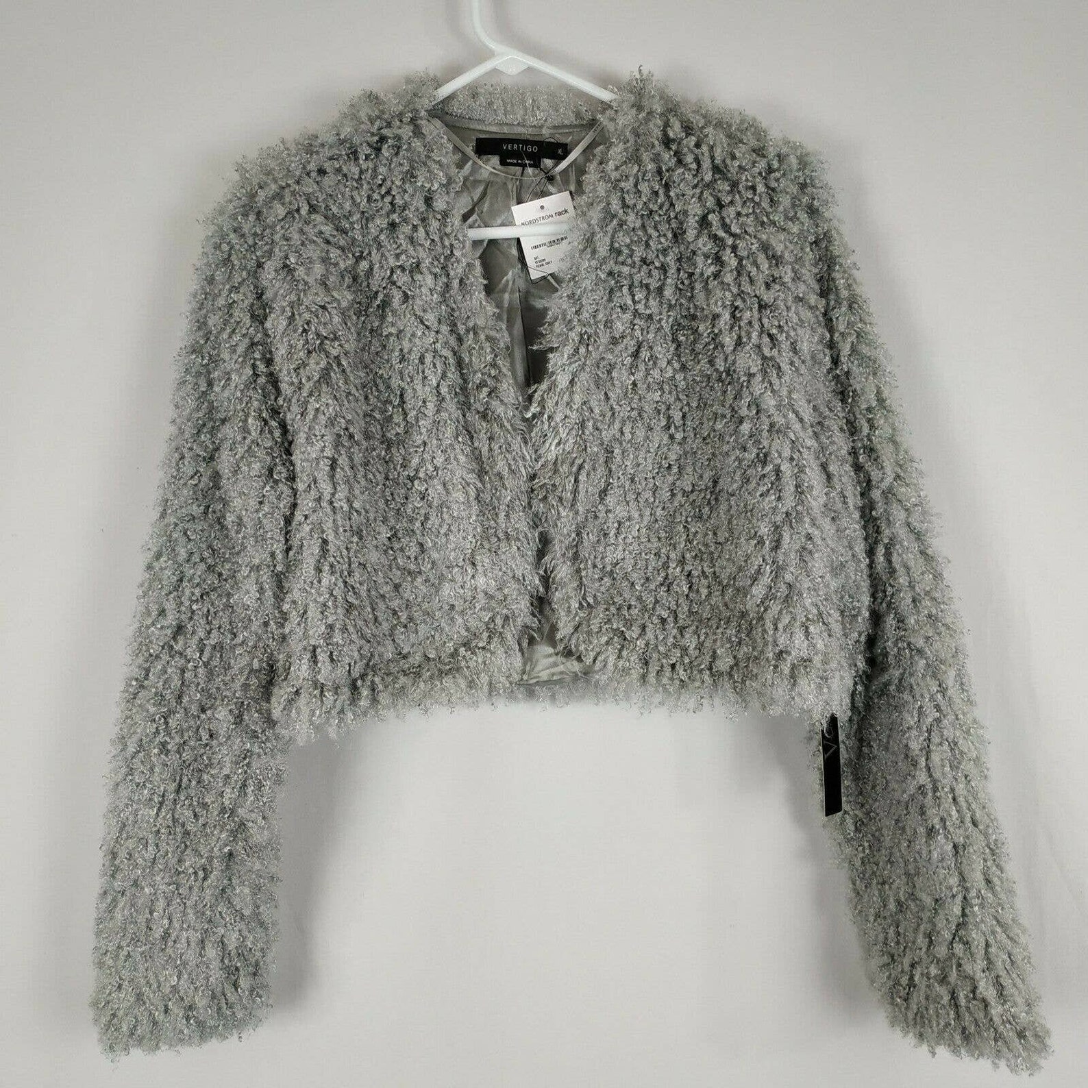 Vertigo Women Pearl Long Sleeve Fuzzy Faux Fur Shrug Crop | Etsy