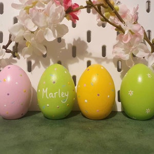 Hand Painted Personalised Wooden Easter Egg