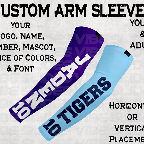 Personalized Athletic Arm Sleeves • Custom Sports Team Sleeves • Discounted Bulk and Team Order • Sun Protection • Moisture Wicking