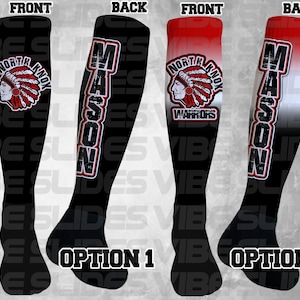 Knox Custom Athletic Knee High Socks • Personalized Compression • Sports Team Baseball Socks Volleyball Softball Basketbal Cheer Football