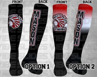 Knox Custom Athletic Knee High Socks • Personalized Compression • Sports Team Baseball Socks Volleyball Softball Basketbal Cheer Football