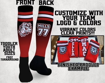 Custom Athletic Knee High Socks Soccer Lacrosse Fastpitch Sports Team Baseball Volleyball Softball Basketball Derby Cheer Football