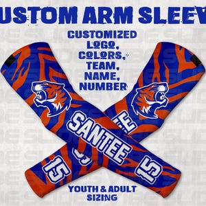Personalized Athletic Arm Sleeves • Custom Sports Team Sleeves • Discounted Bulk and Team Order • Sun Protection • Moisture Wicking
