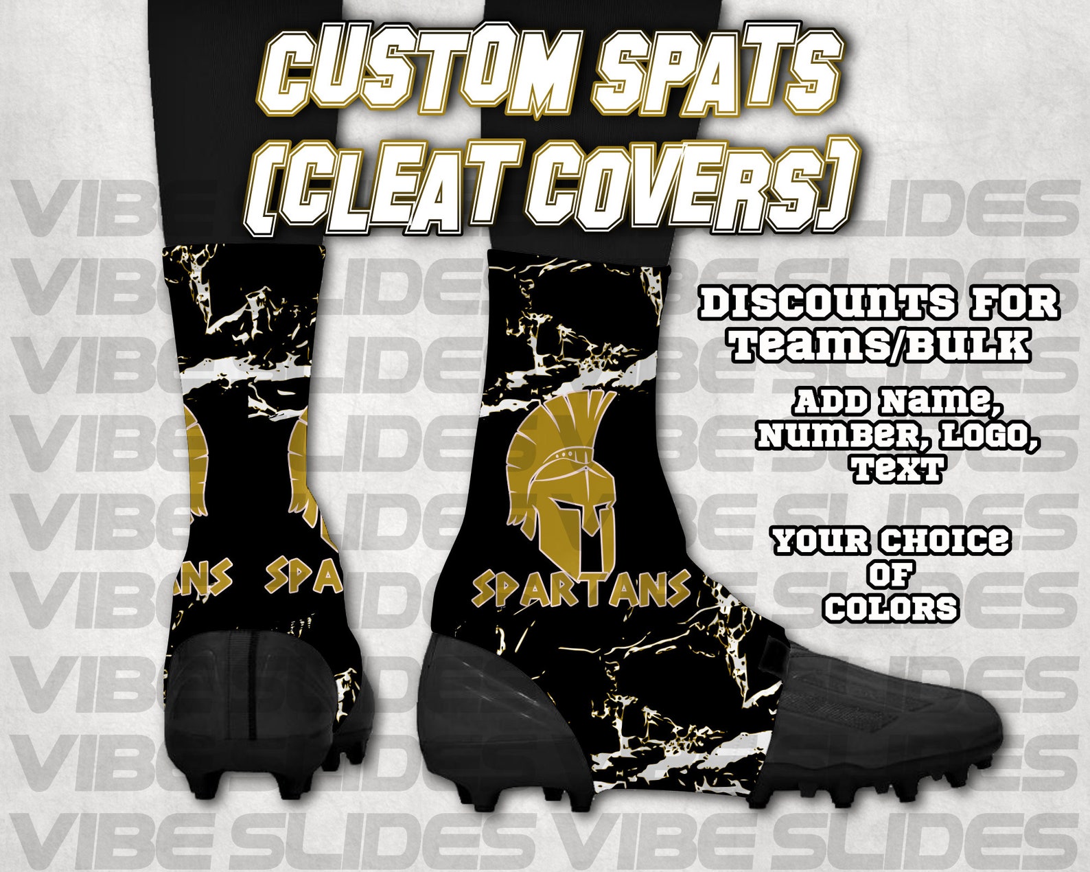 Custom Football Spats Cleat Covers Marble Background Etsy