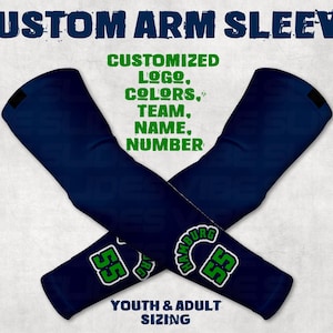 Custom Sports Compression Arm Sleeve Baseball Football Softball Soccer Track Volleyball Basketball Cheer Team UV Sun Protection
