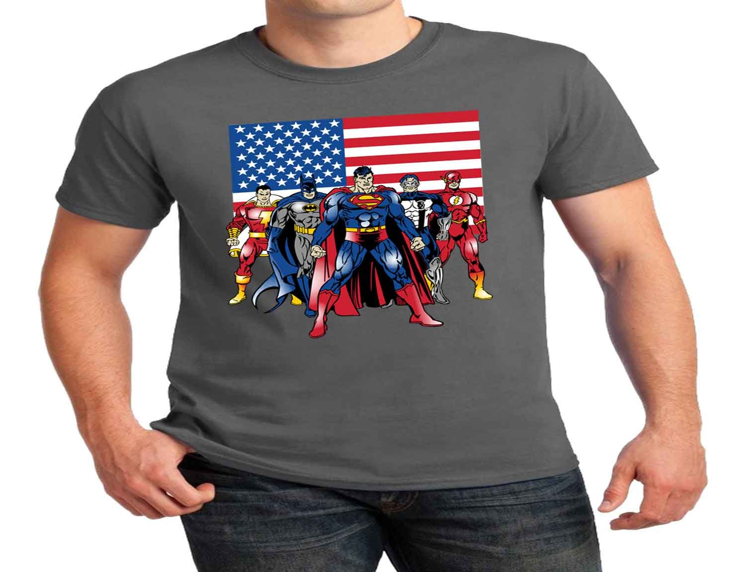 Superhero USA Flag Funny TShirt Novelty TShirt Adult Unisex Etsy