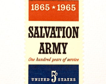 10 Vintage Salvation Army Stamps - Unused Postage - 1967 USPS 5c