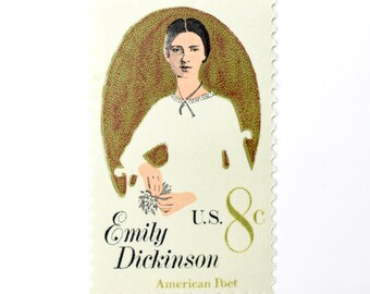 Vintage Emily Dickinson Stamps - Unused U.S. Postage for Mailing - American Poet - 1971 USPS 8c