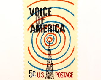 10 Vintage Voice of America Stamps - Unused Postage for Mailing - 1967 USPS 5c