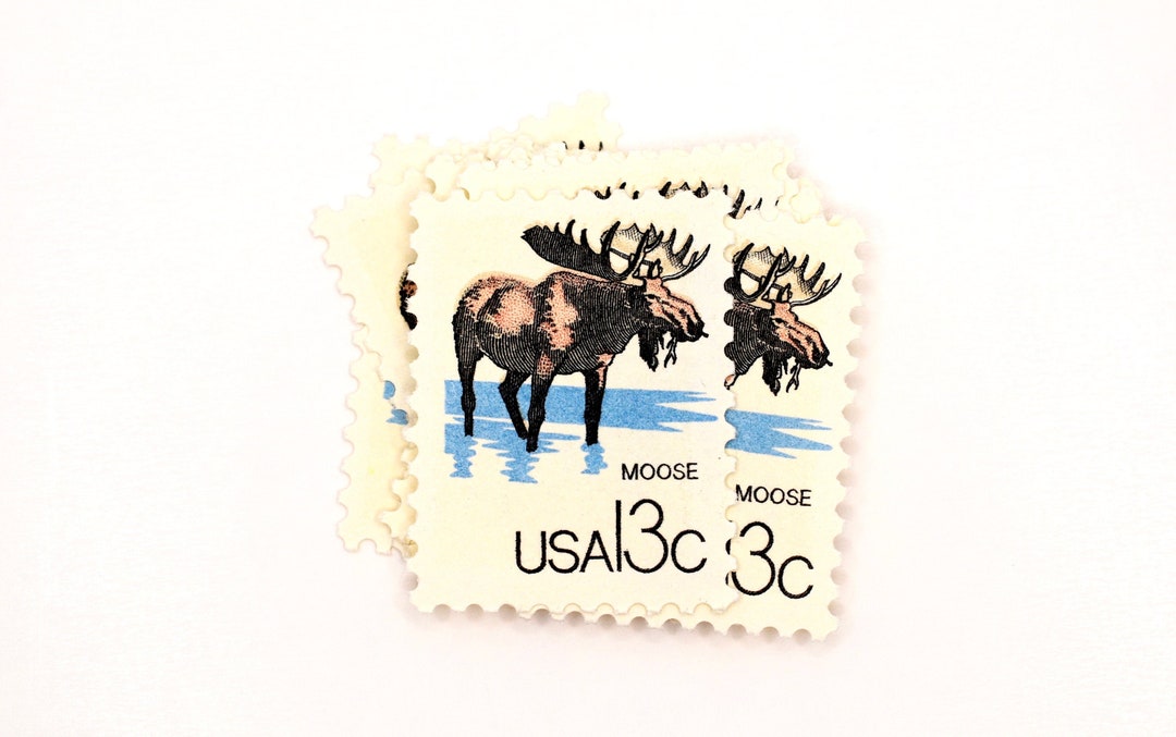 10 Moose Stamps Vintage Unused U.S. Postage for Mailing Etsy