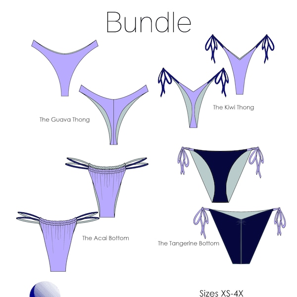 Bikini Bottom Pattern Bundle | DIY Bikini | PDF Sewing Pattern