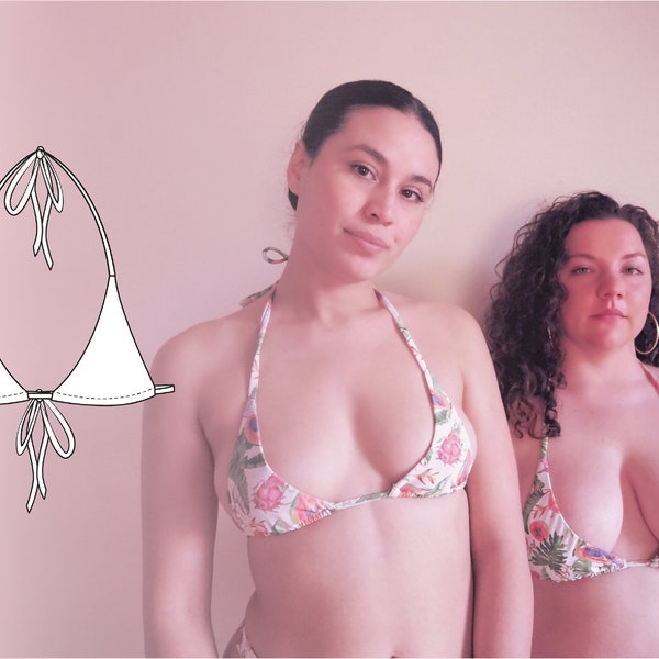Haut triangle litchi | Haut de bikini bricolage | Patron de couture PDF numérique