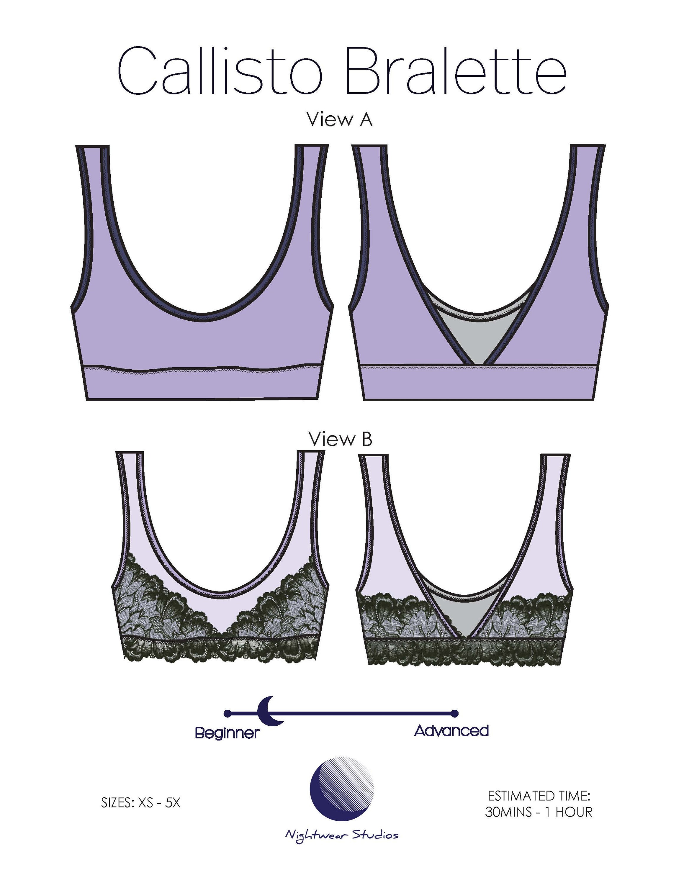 PDF Daisy Bralette Sewing Pattern, Sizes XL-3XL – Stitch Love Studio