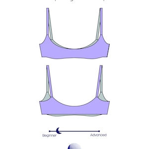 Papaya Bikini Top/ DIY Bikini Top/ Digital PDF Sewing Pattern