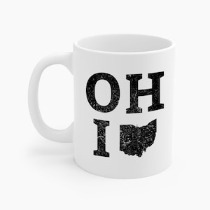Vintage State of Ohio Flag Map Distressed Coffee Mug Men Women