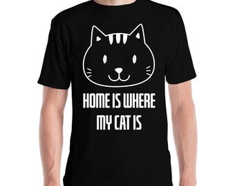 Cute Home is waar mijn kat is voor zoete kittens T-shirt mannen vrouwen