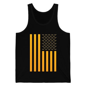 American Flag Honeycomb Honey Bee Beekeeping Beekeeper Birthday Tank Top For Men Women