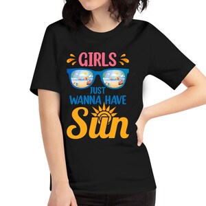 Funny Summer Girls Just Wanna Have Sun Beach Vacation T-Shirt For Women