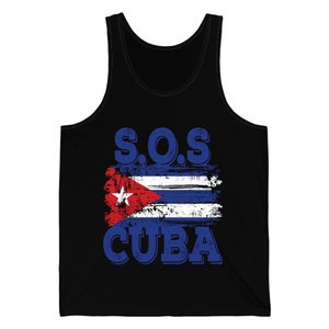 SOS Cuba Cuban Flag Shirt Man Cuban Tank Top For Men Women