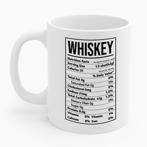 Whiskey Nutrition Facts Funny Family Matching Thanksgiving Christmas Drinking Coffee Mug For Men Women