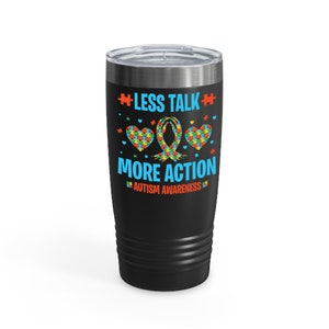Autism Awareness Mug Support Asperger Autistic Ringneck Tumbler- Chill Wine Tumbler Men Women
