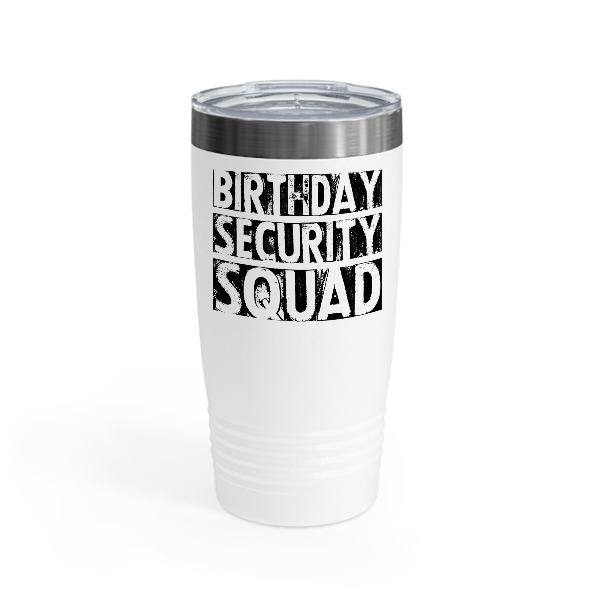 Funny Birthday Security Squad Little Sister Protection Brother Men Women Ringneck Tumbler