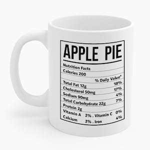 Funny Thanksgiving Christmas Apple Pie Nutrition Facts Coffee Mug For Men Women