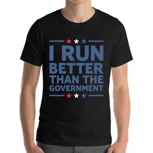 Grappig, ik loop beter dan de regering Racerback Running Marathon T-shirt heren dames
