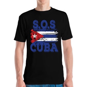 SOS Cuba Cuban Flag Shirt Man Cuban T-shirt For Men Women