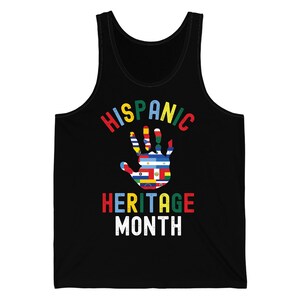 Hispanic Heritage Month Hand Flags Countries Tank Top Men Women Kids