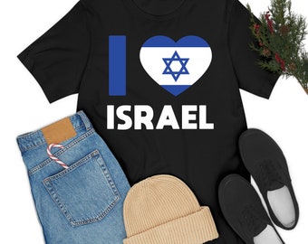 Ik hou van Israël vlag hart Joden Joods T-shirt voor mannen vrouwen