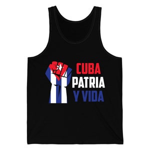 Cuba Patria Y Vida Flag Cuban Fist Free Cuba Tank Top For Men Women