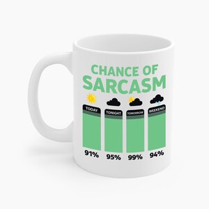 Chance Of Sarcasm Weather Funny Sarcastic Coffee Mug For Men Women