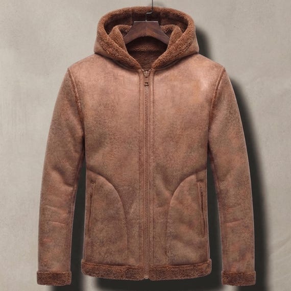 Mens Lamb Fleece Coat Fur One Men's and Fleece Fur Winter Coat