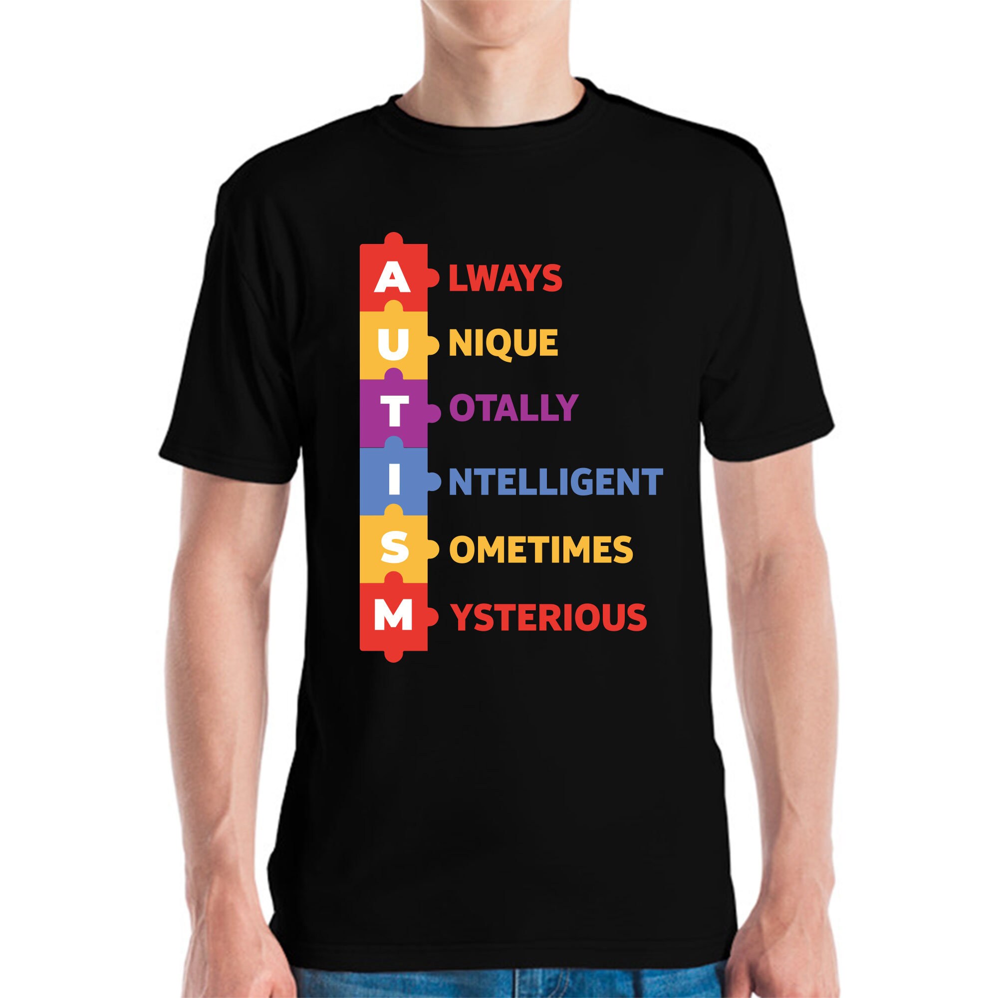 Autism Acronym Autism Awareness And Puzzle TShirt Men Women Etsy