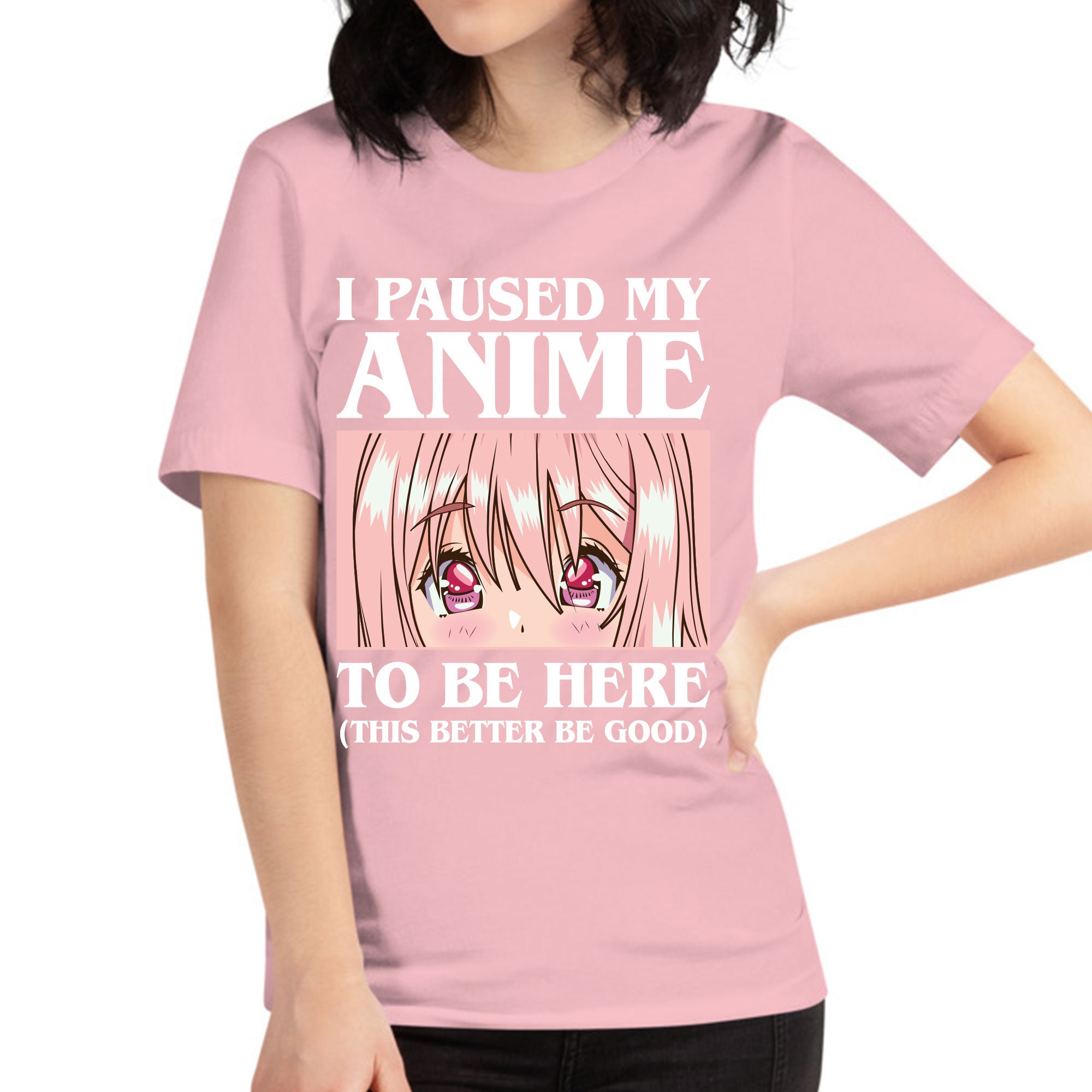 Eu pausei meu anime para estar aqui design de camiseta