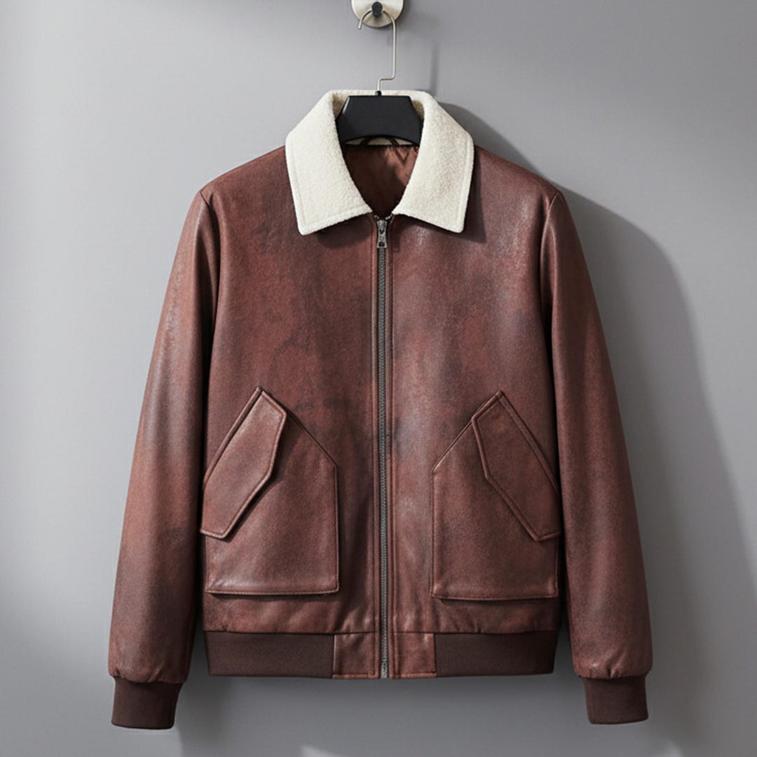 メンズラペルモーターサイクルジャケットハンサムスリムフィット