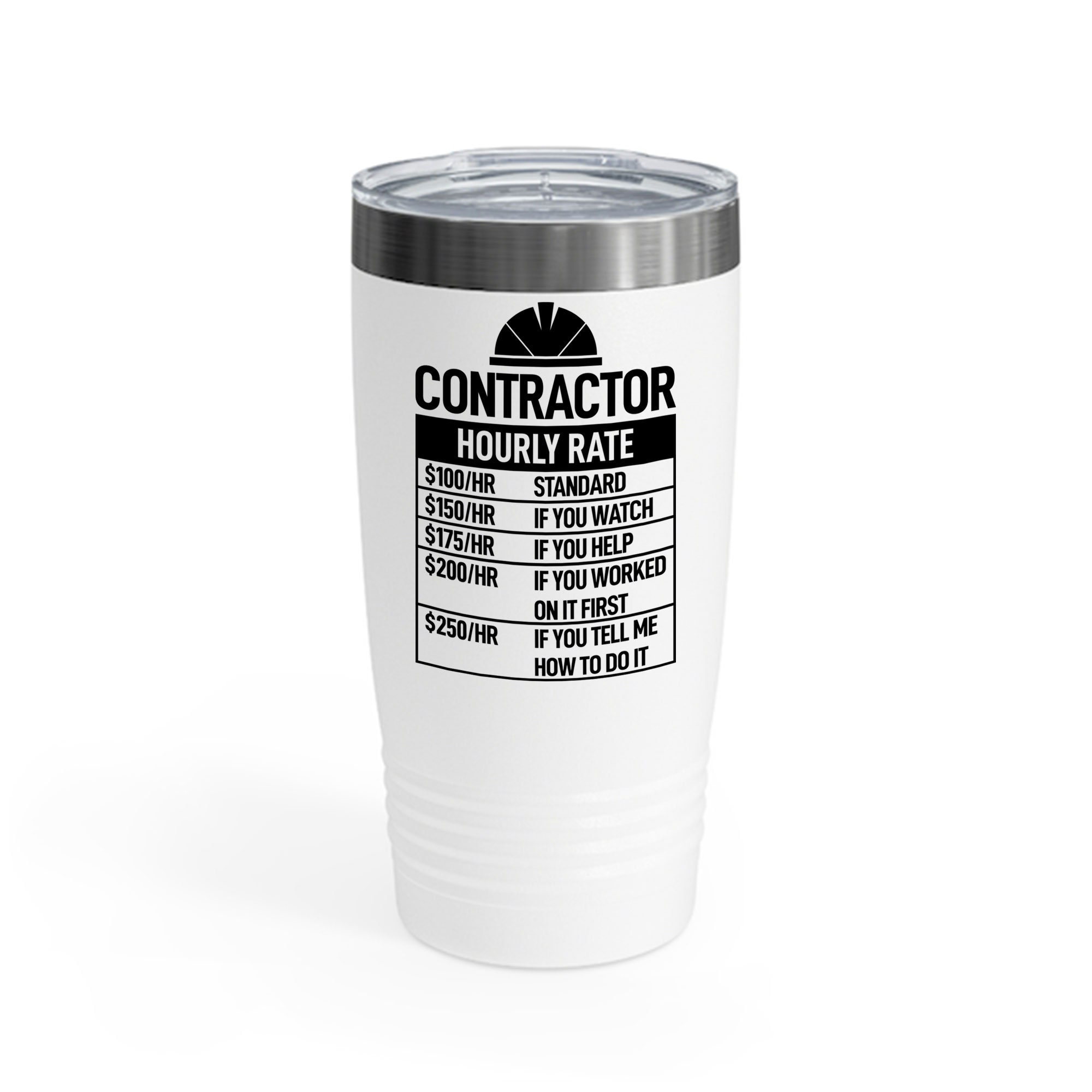 Funny Contractor Hourly Rate Price Chart Contractor Sarcastic Gift Ringneck Tumblers