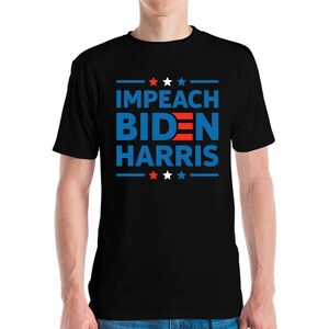 Mens Impeach Biden Harris Anti-Biden Election Funny Political 46 T-Shirt Men Women