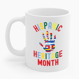 Hispanic Heritage Month Hand Flags Countries Coffee Mug Men Women