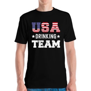 Funny USA Drinking Team Drinking Beer Lover T-Shirt For Men Women