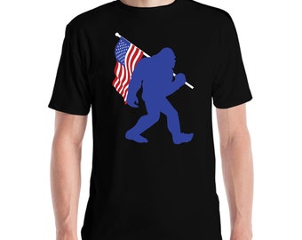 Lustiges Bigfoot USA Flag Amerika Für Sasquatch Believers T-Shirt für Männer Frauen